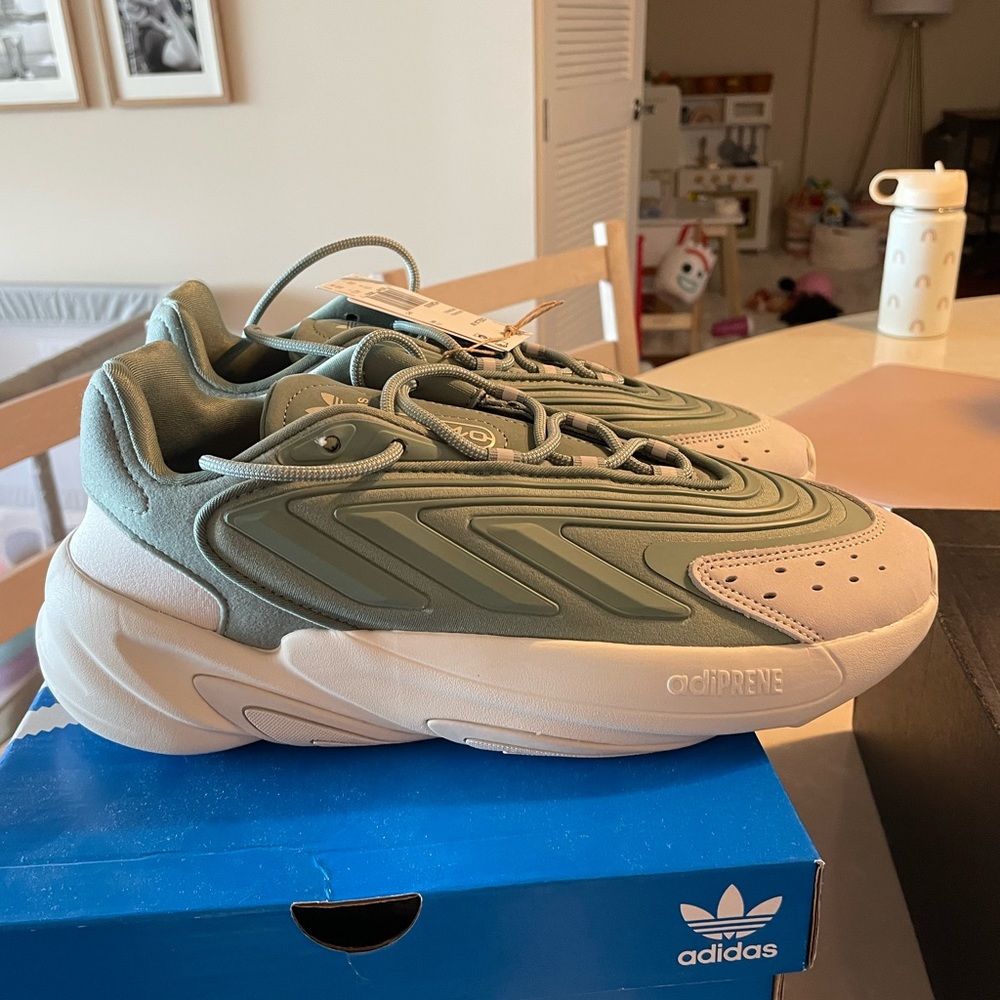 adidas Women's Sneakers in Sage Green and White